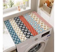 Odot Tapis de Protection pour Dessus de Machine à Laver, 50x60cm Patchwork Antidérapant Housse de Machine à Laver pour Buanderie Sèche-Linge Réfrigérateur Cuisine (Style boho,50x60cm)
