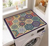 Odot Tapis de Protection pour Dessus de Machine à Laver, 50x60cm Patchwork Antidérapant Housse de Machine à Laver pour Buanderie Sèche-Linge Réfrigérateur Cuisine (Mandala,50x60cm)