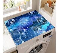 Odot Tapis de Protection pour Dessus de Machine à laver, Antidérapant Séchage Rapide Housse de Machine à laver pour Sèche-Linge Buanderie Réfrigérateur -Attrape-rêves (Ciel étoilé,50x60cm)