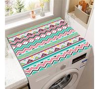 Odot Tapis de Protection pour Dessus de Machine à laver, Antidérapant Séchage Rapide Housse de Machine à laver pour Sèche-Linge Buanderie Réfrigérateur -Rétro Boho (Vert,30x40cm)