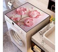 Odot Tapis de Protection pour Dessus de Machine à Laver, Fleur Colorée en 3D Tapis en Diatomite Séchage Rapide pour Machine à Laver, Réfrigérateur (Rose 1,50x50cm)
