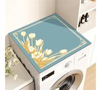 Odot Tapis de Protection pour Dessus de Machine à laver, Housse de machine à laver pour Machine à Laver ou Sèche-Linge Buanderie Réfrigérateur -Fleur de Tulipe (Floral,50x60cm)