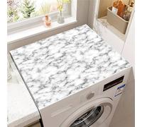 Odot Tapis de Protection pour Dessus de Machine à Laver, Marbre Coloré Tapis en Diatomite Séchage Rapide pour Machine à Laver, Réfrigérateur (Blanc Noir,60x60cm)