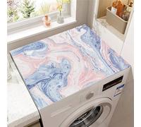 Odot Tapis de Protection pour Dessus de Machine à Laver, Marbre Coloré Tapis en Diatomite Séchage Rapide pour Machine à Laver, Réfrigérateur (Bleu Rose 4,30x40cm)