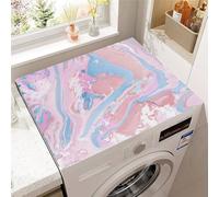 Odot Tapis de Protection pour Dessus de Machine à Laver, Marbre Coloré Tapis en Diatomite Séchage Rapide pour Machine à Laver, Réfrigérateur (Bleu Rose 2,60x60cm)