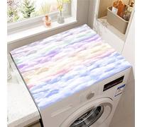 Odot Tapis de Protection pour Dessus de Machine à laver, Nuage Antidérapant Séchage Rapide Housse de Machine à laver pour Sèche-Linge Buanderie Réfrigérateur (Multicolore,50x50cm)