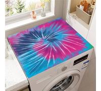 Odot Tapis de Protection pour Dessus de Machine à Laver, Tie-dye Antidérapant Housse de Machine à Laver pour Sèche-Linge Buanderie Réfrigérateur Cuisine (Rose rouge bleu,50x60cm)