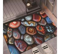 Odot Tapis Salle de Bain Absorbant Diatomite 3D Tapis de Bain Antidérapant Séchage Rapide Doux pour Entrée Baignoire Porte d'entrée Chevet Canapé Salon (Fleurs,30x40cm)