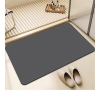 Odot Tapis Salle de Bain Absorbant Diatomite Couleur Macaron, Tapis de Bain Antidérapant Séchage Rapide Doux pour Entrée, Baignoire, Porte d'entrée, Chevet, Canapé, Salon (Noir,50x80cm)