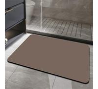 Odot Tapis Salle de Bain Absorbant Diatomite, Couleur Unie Minimaliste Tapis de Bain Antidérapant Séchage Rapide Doux pour Entrée, Baignoire, Porte d'entrée, Chevet, Canapé, Salon (Marron,40x60cm)