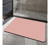 Odot Tapis Salle de Bain Absorbant Diatomite, Couleur Unie Minimaliste Tapis de Bain Antidérapant Séchage Rapide Doux pour Entrée, Baignoire, Porte d'entrée, Chevet, Canapé, Salon (Rose,80x120cm)