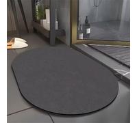 Odot Tapis Salle de Bain Absorbant Diatomite Couleur Unie, Tapis de Bain Antidérapant Séchage Rapide Doux pour Entrée, Baignoire, Porte d'entrée, Chevet, Canapé, Salon (Noir,40x60cm)