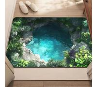 Odot Tapis Salle de Bain Absorbant Diatomite Effet d'illusion d'optique Naturel 3D Tapis de Bain Antidérapant Séchage Rapide Doux pour Entrée Baignoire Porte d'entrée Chevet Salon (Nature,40x60cm)