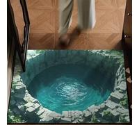 Odot Tapis Salle de Bain Absorbant Diatomite Effets d'illusion d'optique 3D Tapis de Bain Antidérapant Séchage Rapide Doux pour Entrée Baignoire Porte d'entrée Chevet Canapé Salon (Lac Vert,40x60cm)