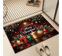Odot Tapis Salle de Bain Absorbant Diatomite, Impressions de Noël du Nouvel an Tapis de Bain Antidérapant Séchage Rapide Doux pour Entrée, Baignoire, Porte d'entrée, Chevet (Bougies,60x90cm)