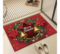 Odot Tapis Salle de Bain Absorbant Diatomite, Impressions de Noël du Nouvel an Tapis de Bain Antidérapant Séchage Rapide Doux pour Entrée, Baignoire, Porte d'entrée, Chevet (Couronnes,50x80cm)