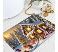 Odot Tapis Salle de Bain Absorbant Diatomite, Imprimés de Noël Tapis de Bain Antidérapant Séchage Rapide Doux pour Entrée, Baignoire, Porte d'entrée, Chevet, Canapé, Salon (Cadeau,60x90cm)