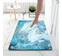 Odot Tapis Salle de Bain Absorbant Diatomite, Marbre Tapis de Bain Antidérapant Séchage Rapide Doux pour Entrée, Baignoire, Porte d'entrée, Chevet, Canapé, Salon (Océan,45x70cm)