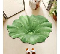 Odot Tapis Salle de Bain Absorbant Diatomite, Motif de Feuille de Plante Tapis de Bain Antidérapant Séchage Rapide Doux pour Entrée, Baignoire, Porte d'entrée, Chevet (Feuilles de Lotus,40x60cm)