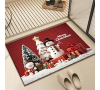 Odot Tapis Salle de Bain Absorbant Diatomite, Noël et Nouvel an Tapis de Bain Antidérapant Séchage Rapide Doux pour Entrée, Baignoire, Porte d'entrée, Chevet (Noël1,40x60cm)