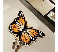 Odot Tapis Salle de Bain Absorbant Diatomite, Papillon de Luxe Tapis de Bain Antidérapant Séchage Rapide Doux pour Entrée, Baignoire, Porte d'entrée, Chevet, Canapé, Salon (Orange,40x60cm)