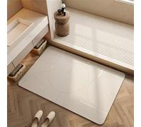 Odot Tapis Salle de Bain Absorbant Diatomite Style Wabi-Sabi, Tapis de Bain Antidérapant Séchage Rapide Doux pour Entrée, Baignoire, Porte d'entrée, Chevet, Canapé, Salon (Beige 4,50x80cm)