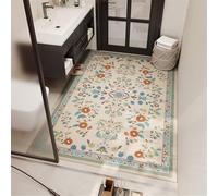 Odot Tapis Salle de Bain Absorbant Diatomite Tapis de Bain Antidérapant Séchage Rapide Doux pour Entrée, Baignoire, Porte d'entrée, Chevet, Canapé, Salon - Nordic Moderne (Fleurs,80x120cm)