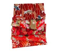 Odot Tissu à Couture Patchwork DIY 50x50cm 5 Pièces Fait à la Main en Quilting Designs Différents Loisir Créatifs Tissu à Coudre Paquet de Vêtements Sewing Artisanat (Rouge foncé)