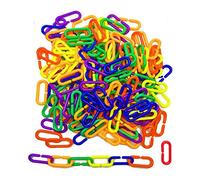 Odoukey 100 pièces en Plastique coloré C-Clips Crochets chaîne Lien Jouet c-Links Sucre Planeur Rat Oiseau Jouet Perroquet-Clips