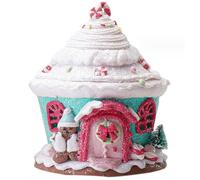 Odoukey 1PC House Gingerbread Light Up Dribrant Cartoon Christmas Decor for Home Tabletop Showcase, Pas de Batterie