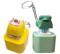 Odoukey 2pcs Keychain de Grenouille de Croquette croquettes Rechargeable Lumière et Son Mignon Pig Pig Keychain Stress Relief Outlet Fidget pour Enfants Adultes