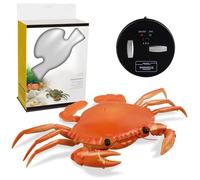Odoukey Crabe télécommandé à 3 canaux, Jouets RC réalistes avec Yeux Lumineux, Portable, Robuste, ABS, Jouet en Forme de Crabe, Cadeaux pour Enfants, Rouge