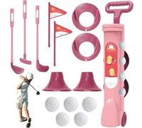 Odoukey Ensemble de Golf pour Tout-Petits, Ensemble de Golf intéressant pour Enfants avec Putter, balles, Drapeaux, Jouets d'exercice en Plein air pour s'entraîner à viser et à se Balancer, Style1