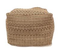 Odoukey Housse de Pouf carrée 43, 2 x 43, 2 x 33 cm, Housse de Pouf Ethnique carrée en Coton et Lin, Amovible, Repose-Pieds capacité, Repose-Pieds pour canapé, Chambre à Coucher, Salon