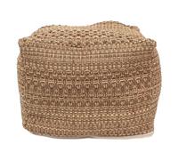 Odoukey Housse de Pouf carrée 43, 2 x 43, 2 x 33 cm, Housse de Pouf Ethnique en Coton et Lin, Amovible, Repose-Pieds pour canapé Salon (Noyau Non Inclus)