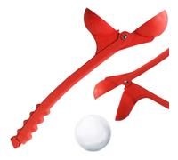 Odoukey Machine à Boules de Neige avec poignée - Jouets à Neige en Plastique - Machine Boules de pour Enfants et Adultes - Lanceur Portable pour l'hiver et l'extérieur - Rouge
