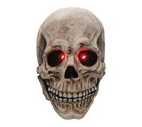 Odoukey Masque de crâne en mouvement mâchoire entier halloween rouge lumière rouge éclatant les yeux réalistes letex effrayant adulte cosplay