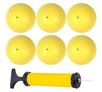 Odoukey Mini Ballons de Volley-Ball Jaunes en PVC de 3.5 Pouces, 6 pièces, avec gonfleur, pour Plage, Piscine, Aire Jeux