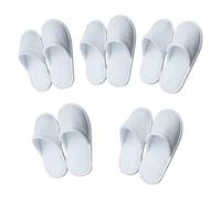 Odoukey Pantoufles en coton blanc pour invités d'hôtel, pour spa, fête, hôtel et voyage, convient à la plupart des hommes et des femmes