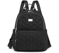 Odoukey Sac à dos pour femme 11 x 5, 5 x 12 pouces, sac à dos de voyage multi-poches pour l'école, cadeaux en tissu Oxford brodé résistant aux rayures et aux déchirures