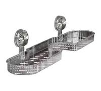 Odoukey Support de Rangement à Ventouse Gris de 17.7 Pouces, pour évier Salle Bain, Organisateur Robinet sans perceuse avec étagère Drainage Rapide