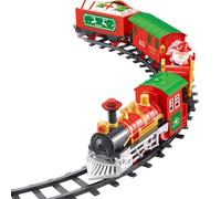 Odoukey Train de Noël Set Light Sound Santa sur Sleigh Christmas Train Around & Under The Tree Electric Festive Toys for Kids Family, Set