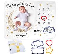 ODOXIA Couverture Étape Mensuelle Pour Bébé Unisexe | Suivez La Croissance | Cadeau Personnalisé Pour Les Fêtes Prénatales | Douce, Épaisse