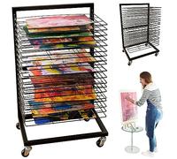 ODOXIA Petit Support De Séchage pour Salle De Classe | Toile De Séchage De Peinture Fonctionnelle Et Mobile | 19 Étagères Amovibles | Support D'empilage pour La Peinture Et Plus Art Drying Rack Small