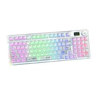 Odpaltoy Clavier mécanique 95 touches remplaçables à chaud avec écran OLED, BT5.0/2.4G/USB-C clavier mécanique avec touches transparentes, clavier de jeu personnalisé