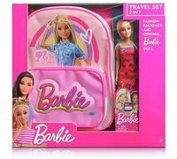 ODS - Barbie - Ensemble de Voyage 2 en 1, Sac à Dos avec Poche Avant et poupée Barbie Incluse, 29 x 22 x 9 cm, âge recommandé +3 Ans