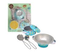 ODS - Maisonelle - Lot de 5 casseroles en métal, avec passoire et 2 ustensiles de Cuisine, 5 pièces, âge recommandé 3 +