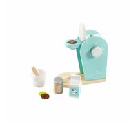 ODS - Maisonelle Nature, ma première Machine à café, Jouet pour Enfants en Bois, avec dosettes, Tasse, cuillère, Lait, 16,2 x 9 x 17 cm, âge recommandé +3 Ans