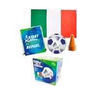 ODS - Sunday, Cube des Champions, Ballon de Football métropolitan, Inclus 4 cônes, Sac de Transport 40 x 32 cm, Drapeau de l'Italie, idée Cadeau pour Les Amateurs de Football, âge recommandé +3 Ans