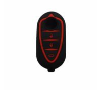 ODSMBK Étui de clé de Voiture en Silicone pour Porte-clés pour Alfa pour Romeo 4C Mito Giulietta Myth 159 GTO GTA Porte-clés Protecteur de Sac-Black with redbutton